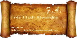 Fröhlich Alexandra névjegykártya